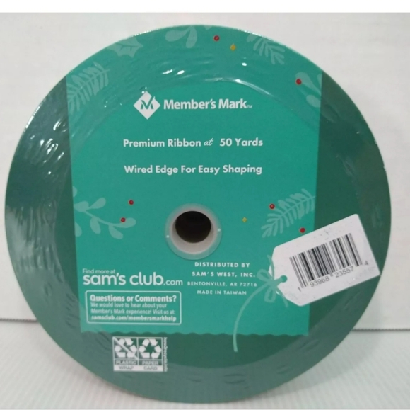 Merry Christmas Wreath 2.5" x 50 Yards, Premium Wired Ribbon NEW! Gold Glitter - Picture 2 of 4